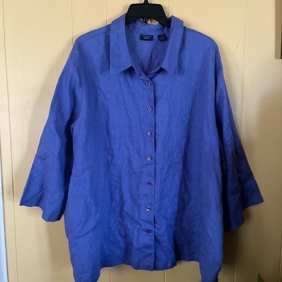 WESTBOUND Linen Button Down Purple Top! - Picture 1 of 7